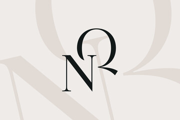 Wall Mural - qn or nq letter logo icon design. classic style luxury initials monogram.