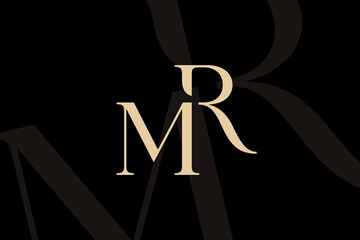 Wall Mural - rm or mr letter logo icon design. classic style luxury initials monogram.