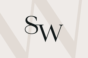 Wall Mural - sw or ws letter logo icon design. classic style luxury initials monogram.