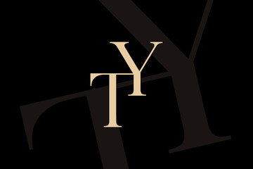 Wall Mural - ty or yt letter logo icon design. classic style luxury initials monogram.