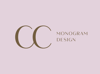 Wall Mural - cc letter logo icon design. classic style luxury initials monogram.