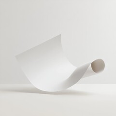 Leinwandbilder - Abstract White Paper Curl: A Minimalist Studio Shot with Soft Lighting and Elegant Form