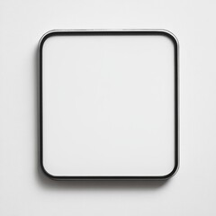 Poster - Blank White Square Frame with Black Border on Textured White Wall, Clean and Minimalist Design