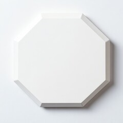 Aufkleber - Elegant White Octagon: A Minimalist Study in Form and Texture on a Textured Surface