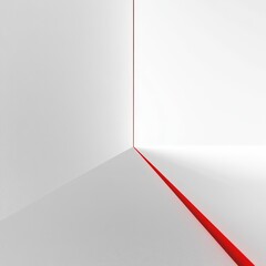 Aufkleber - Minimalist White Space with Red Line: An Abstract Composition of Clean Lines and Contrasting Colors.