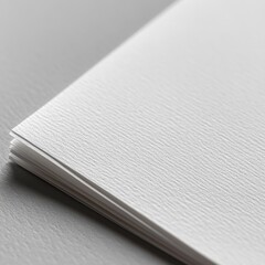 Poster - Stack of Textured White Paper Sheets on Gray Background, Minimalist and Clean Look.