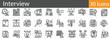 © Icon Fusion  - Interview Line Icons Set. Collection of 30 outline icons representing job interviews, HR discussions, and recruitment processes. Editable stroke vector illustration.