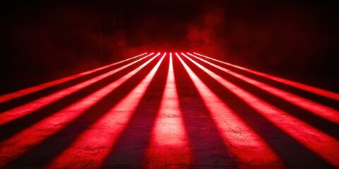 Wall Mural - a red light strip is shown in the dark