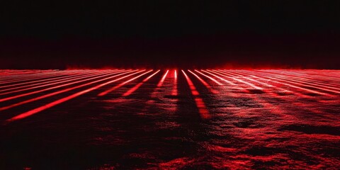 Wall Mural - a red and black image of a field with a red line running through it
