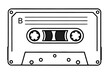 © LilliM - Retro Tape, Cassette black and white isolated icon clipart drawing, side B 80s and 90s nostalgia