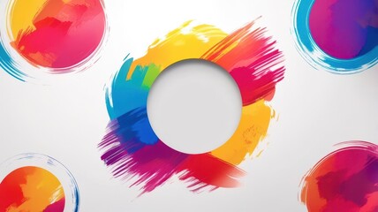 Poster - A series of colorful circles with a white circle in the middle