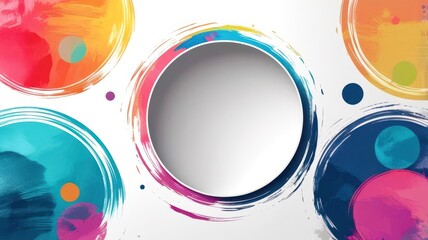 Poster - A colorful background with a white circle in the middle