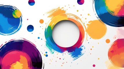 Poster - A colorful background with a white circle in the middle