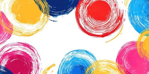 Poster - A colorful background with many different colored circles