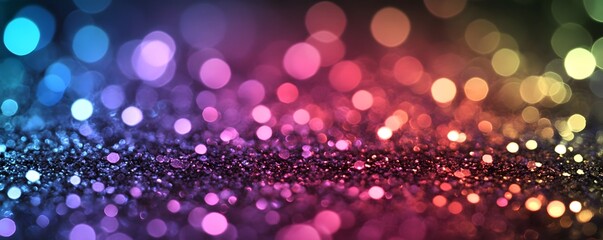 Poster - Colorful festive glittering background with many bokeh lights