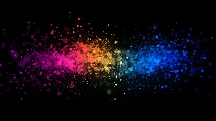 Poster - Colorful bokeh lights creating a festive atmosphere on black background