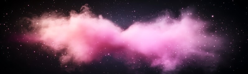 Poster - Vibrant pink and purple cosmic cloud against a starry background.