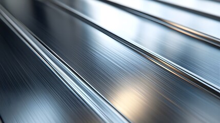 Fototapete - Brushed metal surface showing grooves creating parallel lines