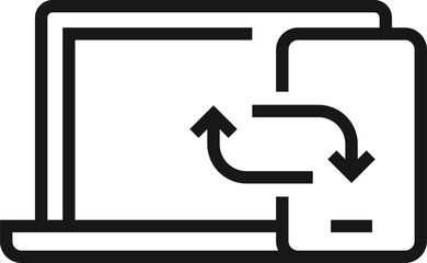 sync flat line web icon concept