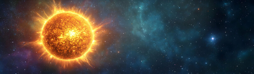 Bright star in space, cosmic background