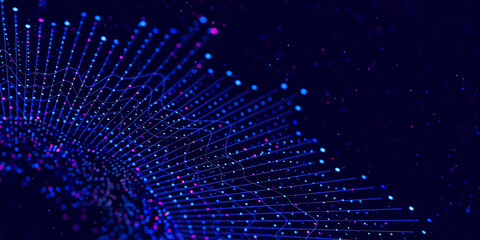 Wall Mural - big data complex round graph. quantum computing universe. cyber space of ai technology. futuristic g