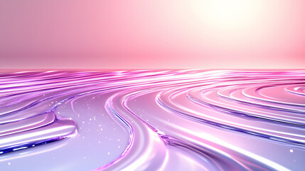 Fototapete - A serene, abstract landscape with soft waves of pink and purple hues, creating a tranquil and dreamy atmosphere