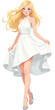© NguyenThi - Blonde Woman in White Dress with Silver Heels