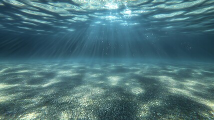 Aufkleber - Beneath the ocean surface, light filters through water, creating a serene, tranquil atmosphere.