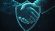 © Lesuna - Digital handshake with security shield