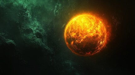 Wall Mural - a brilliant sun in the sky radiating soft light in deep space, creating a beautiful celestial visual