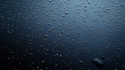 Aufkleber - Close-up of water droplets on a dark surface, creating a textured, abstract pattern.