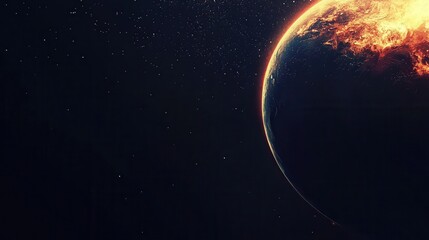 Wall Mural - stunning view of the earth from space surrounded by a dark vast cosmos, capturing the beauty of our 
