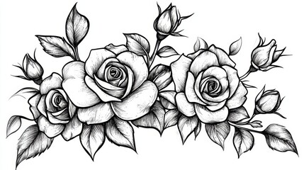 Floral graphic design featuring a bunch of roses.