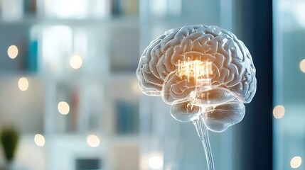 Aufkleber - Cuttingedge brain model with glowing circuitry representing artificial intelligence concepts : Generative AI