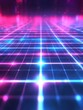 © Majri - Vibrant Neon Grid Background with Futuristic Glow, Symbolizing Innovation and Technology. Perfect for Sci-Fi Designs, Video Game Interfaces, and Digital Art Projects.