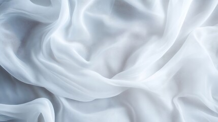Leinwandbilder - Elegant and Soft White Fabric Textures with Flowing Drapery for Fashion and Design Backgrounds : Generative AI