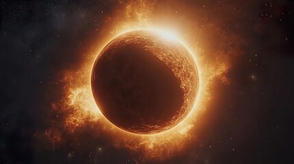 Wall Mural - eclipse reverie: a planet in deep space vibes