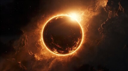 Wall Mural - eclipse reverie: a captivating journey through deep space
