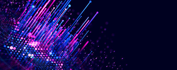 Wall Mural - big data complex graph. quantum computing universe. cyber space of ai technology. futuristic graph. 