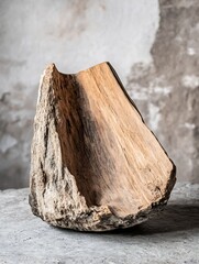 Poster - Beautifully weathered wooden sculpture showcasing natural textures and intricate details : Generative AI