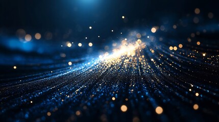 Aufkleber - Stunning abstract blue background with shimmering light particles creating a cosmic atmosphere : Generative AI