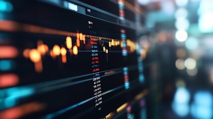 Fototapete - Abstract Financial Graph Displaying Market Trends and Data Insights on Digital Screen : Generative AI