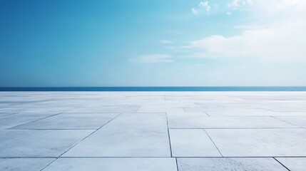 Aufkleber - Minimalist view of a serene seascape with an endless horizon promoting calmness and tranquility : Generative AI