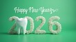 © Sabina Rasulova - New Year 2026 in a dental clinic. The inscription 'Happy New Year 2026' and a dental implant.