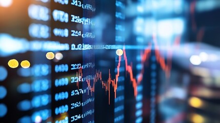 Aufkleber - Dynamic Stock Market Screen Display showing Financial Data with Rising Trends : Generative AI