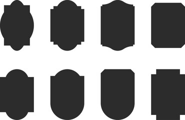 vintage label collection with ornate frames and elegant silhouettes. decorative badge shapes for pro