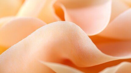 Poster - Closeup view of delicate peach rose petals creating a soft and romantic texture in bloom : Generative AI