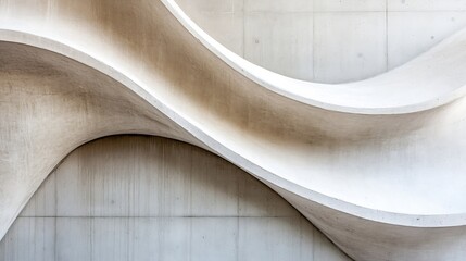 Leinwandbilder - Sculptural Concrete Wall Design Showcasing Elegant Curves and Flowing Lines in Modern Architecture : Generative AI