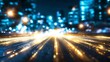 © Generative AI - Dynamic Motion Blur of City Lights at Night Creating a Stunning Urban Landscape Effect : Generative AI