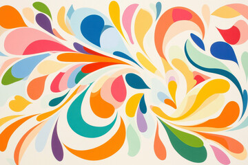 Wall Mural - colorful abstract design with swirling floral-inspired shapes and vibrant hues